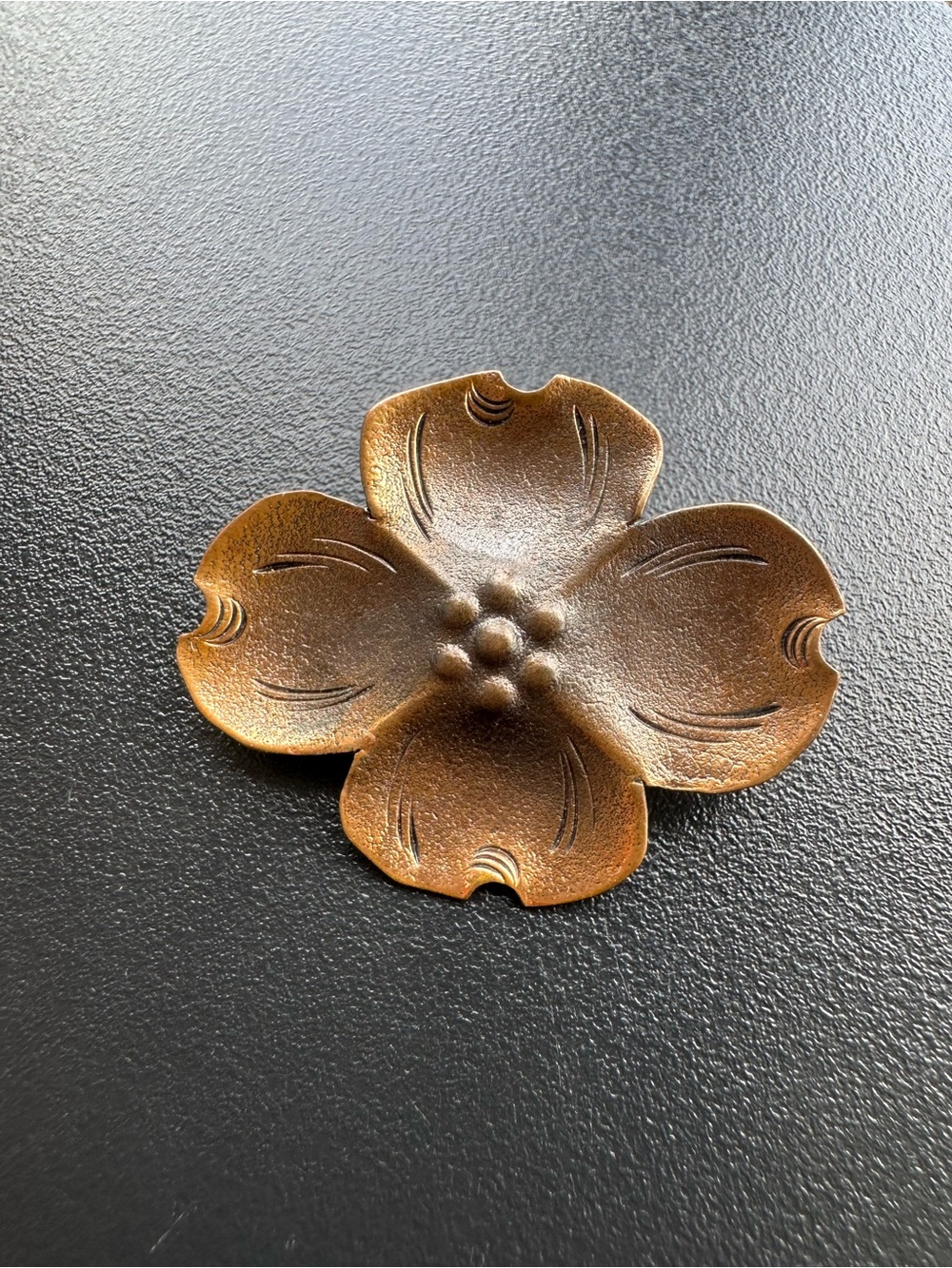 Vintage Stuart Nye Copper Dogwood Brooch